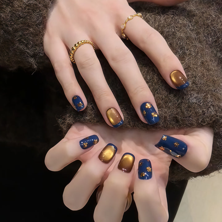 Artificial nails with elegant gradient and sparkling accents Stornfield
