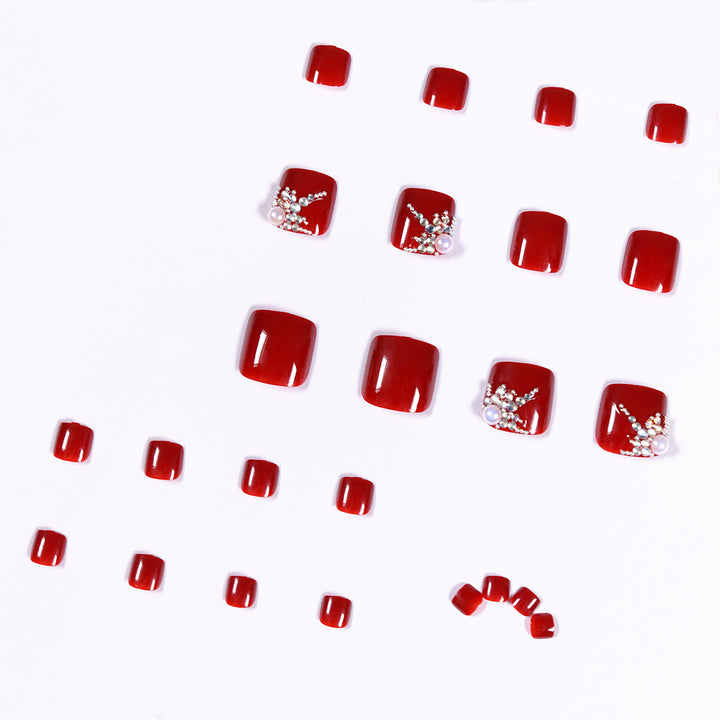 Artful toenail design with elegant rhinestone design Stornfield