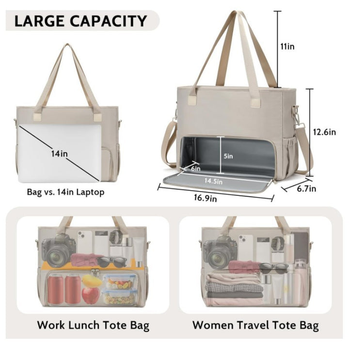 Insulated Multi-Pocket Grocery Tote Stornfield