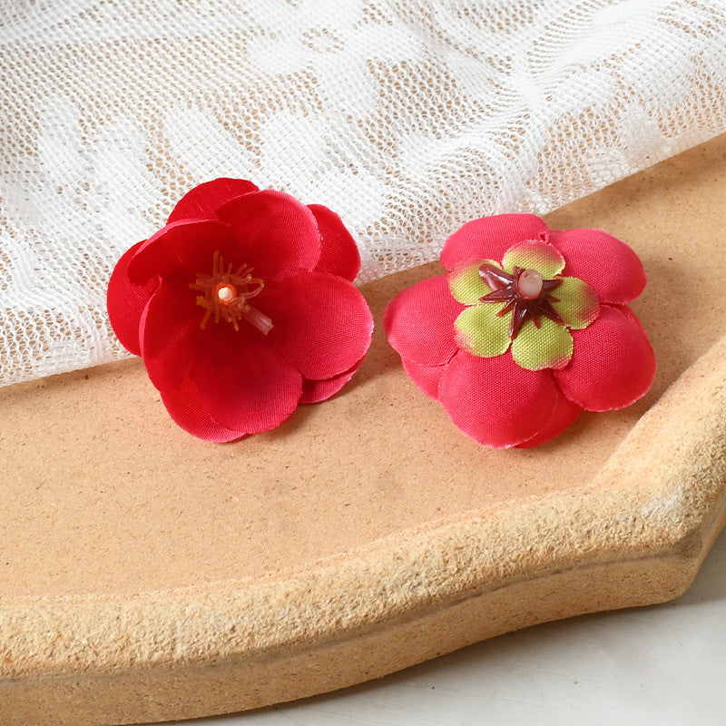 Elegant Fabric Floral Hair Clip Set