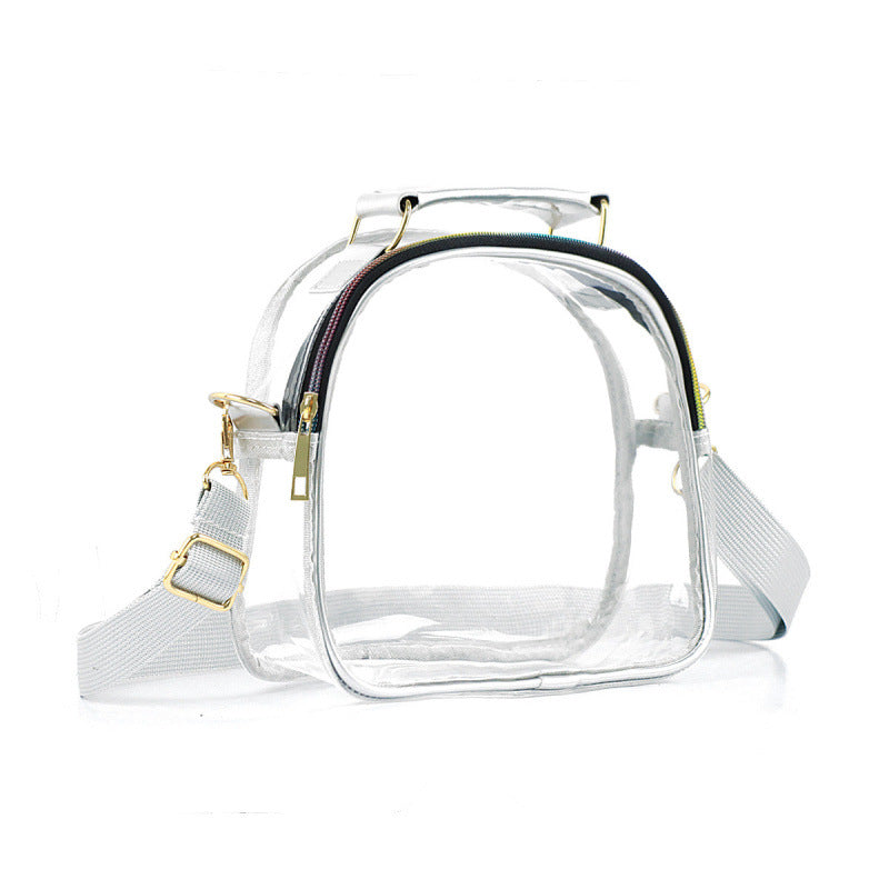 Transparent shoulder bag with double zipper Stornfield