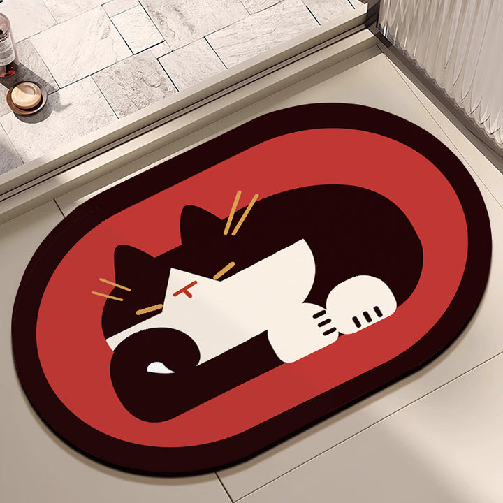 Playful Cat-Themed Shower Mat