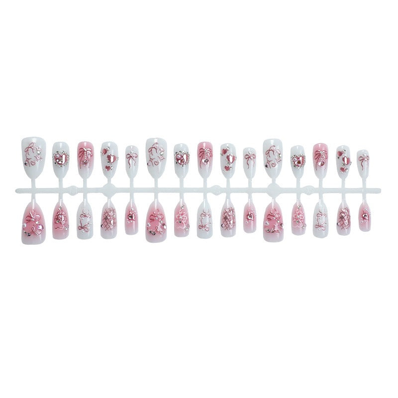 Elegant artificial nail set with floral and glitter details Stornfield