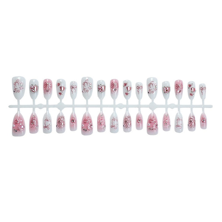 Elegant artificial nail set with floral and glitter details Stornfield
