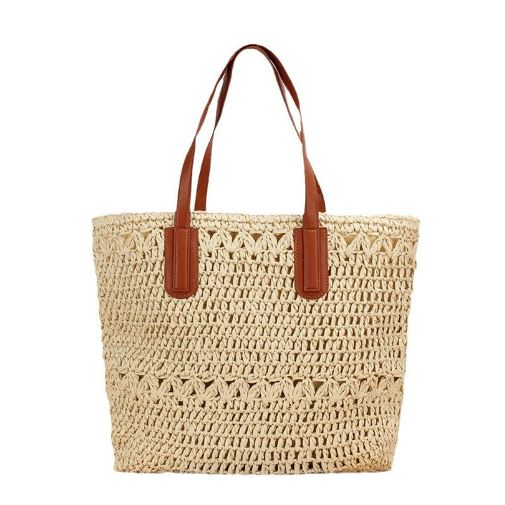 Natural beach bag with sturdy leather handles Stornfield