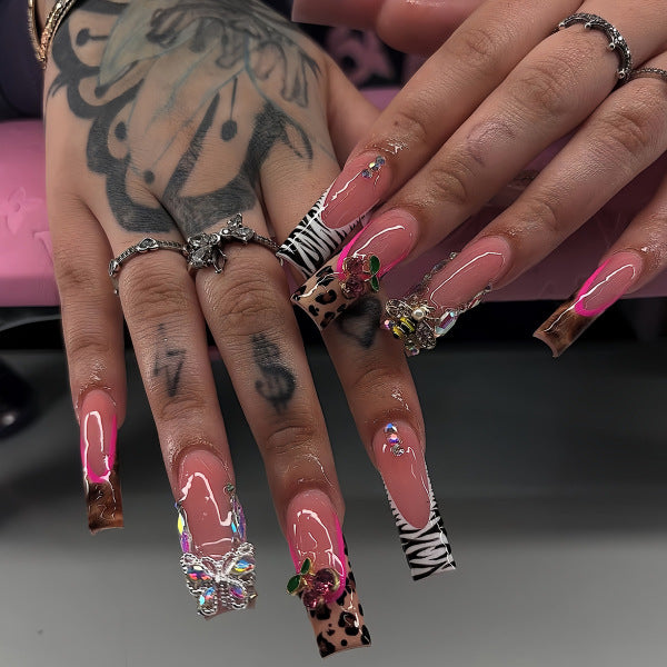 Decorative Long Press-On Nail Extensions Stornfield