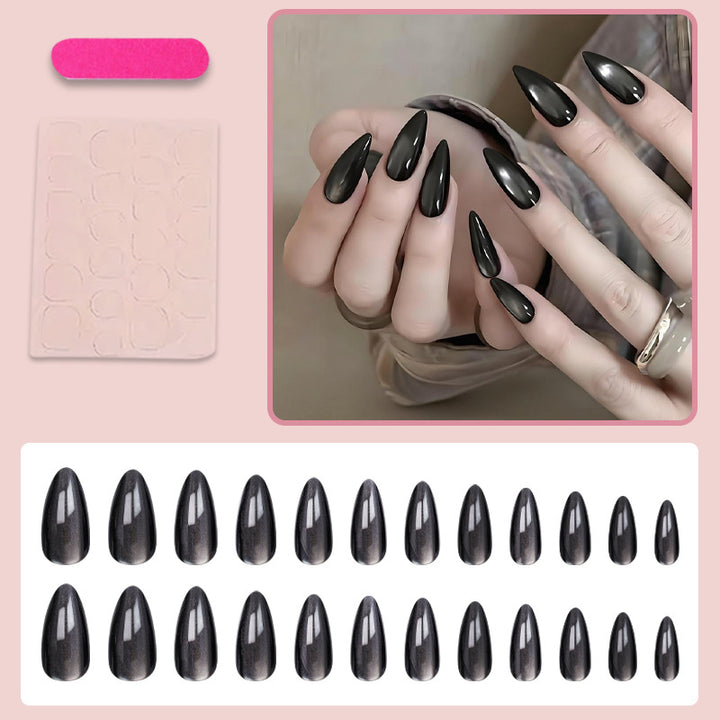 Artificial nail set with elegant pointed shapes and high-gloss finish Stornfield