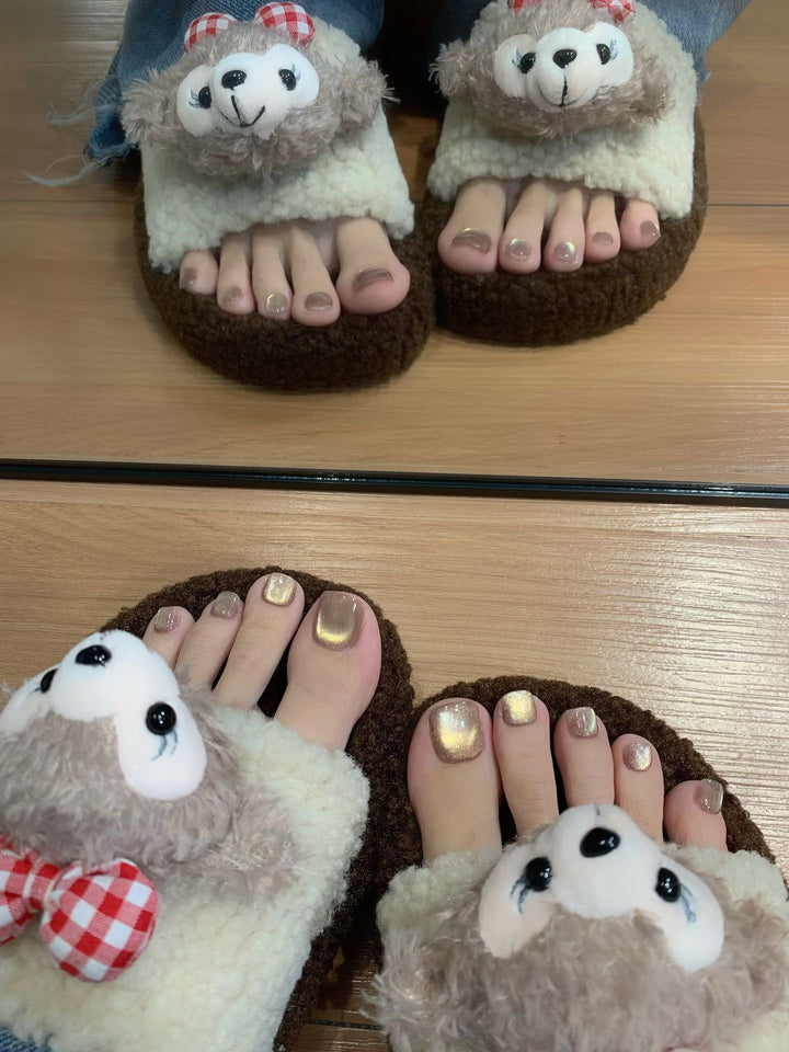 Cute Plush Slippers with Animal Design
