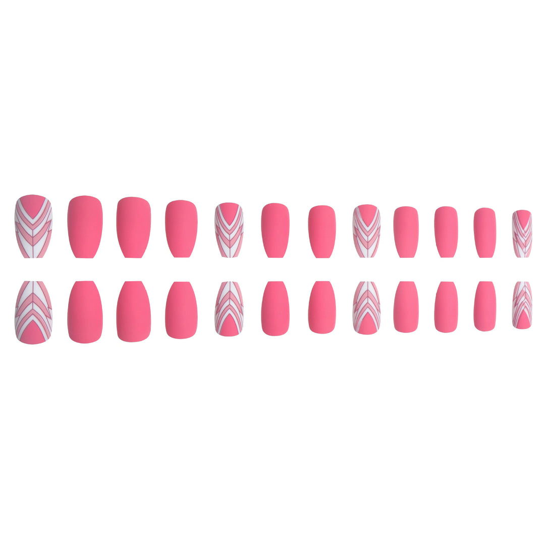 Trendy Geometric Pattern Long Press-On Nails Stornfield