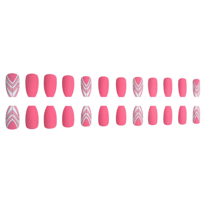 Trendy Geometric Pattern Long Press-On Nails Stornfield