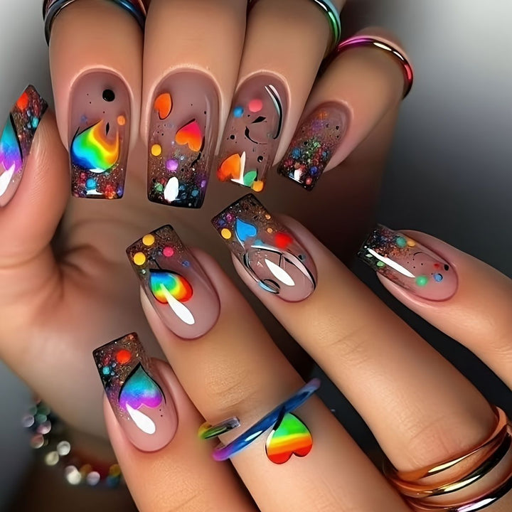 Floral Art Acrylic Nail Set Stornfield