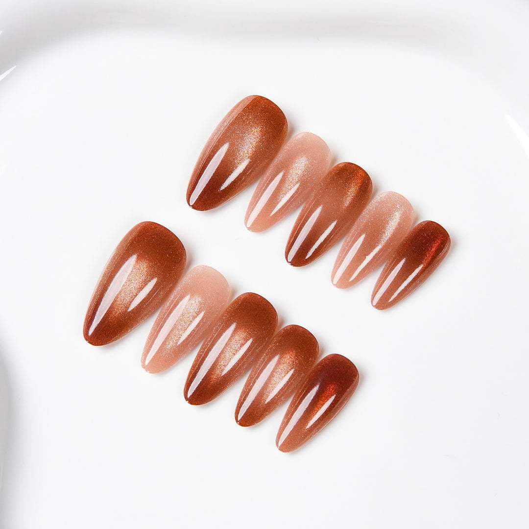 Glossy Gradient Press-On Nails