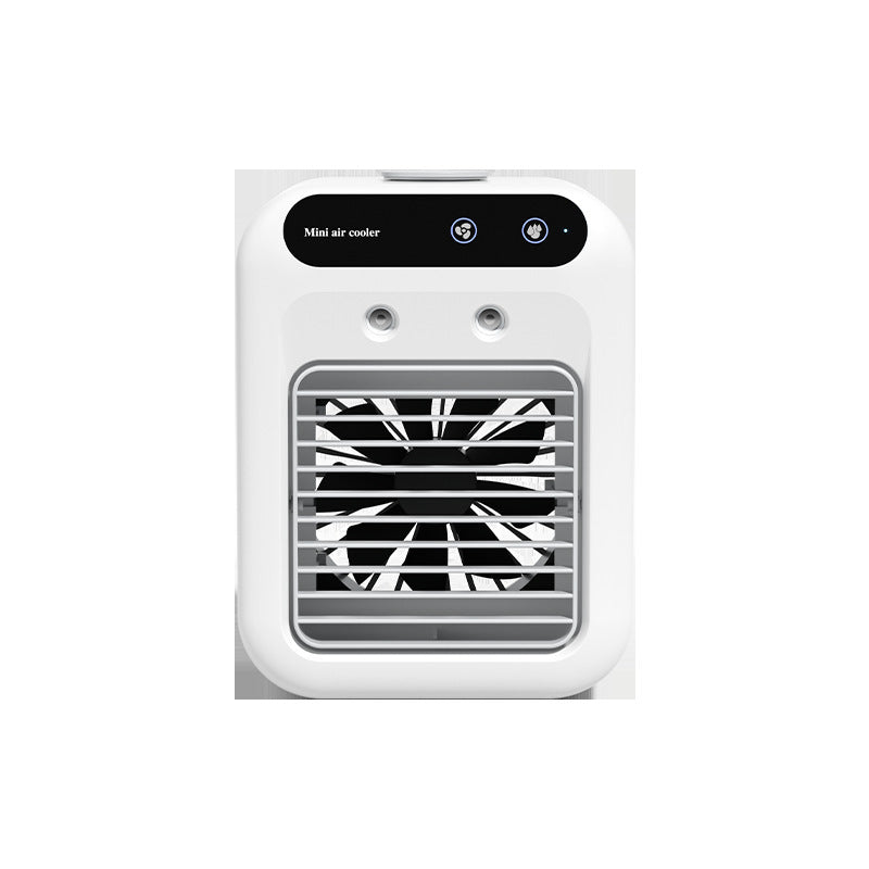 Cooling compact portable evaporative desktop air cooler with adjustable louvers and ultra-quiet aerospace-inspired airflow Stornfield