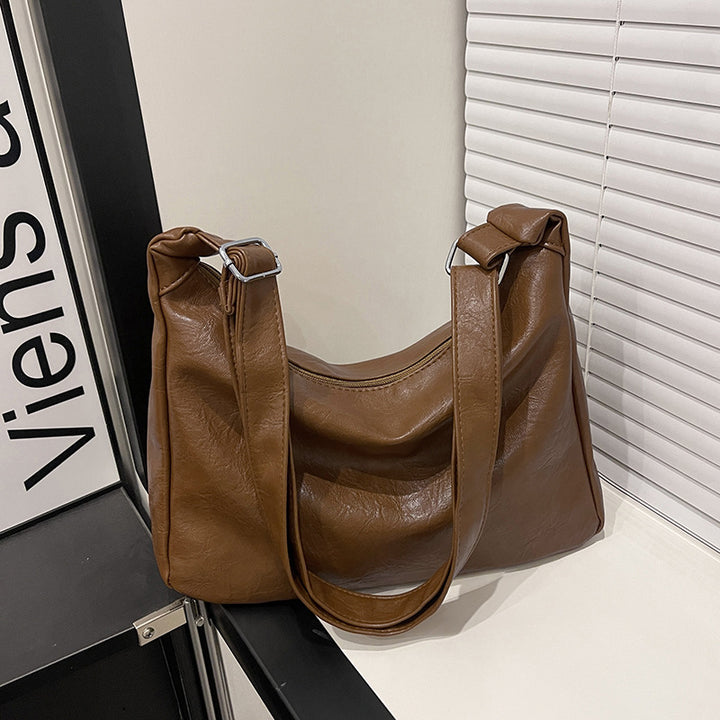 Slouchy Faux Leather Hobo Bag