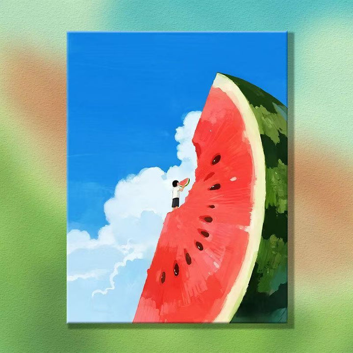 Whimsical Watermelon-Themed Canvas Artwork Stornfield