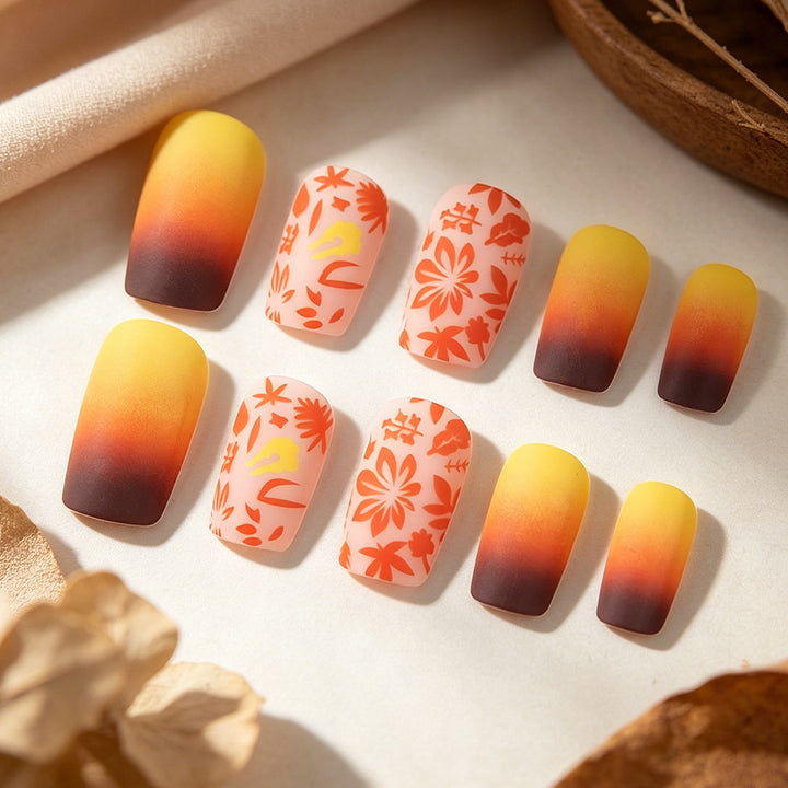 Artistic Gradient Floral Nail Design Stornfield