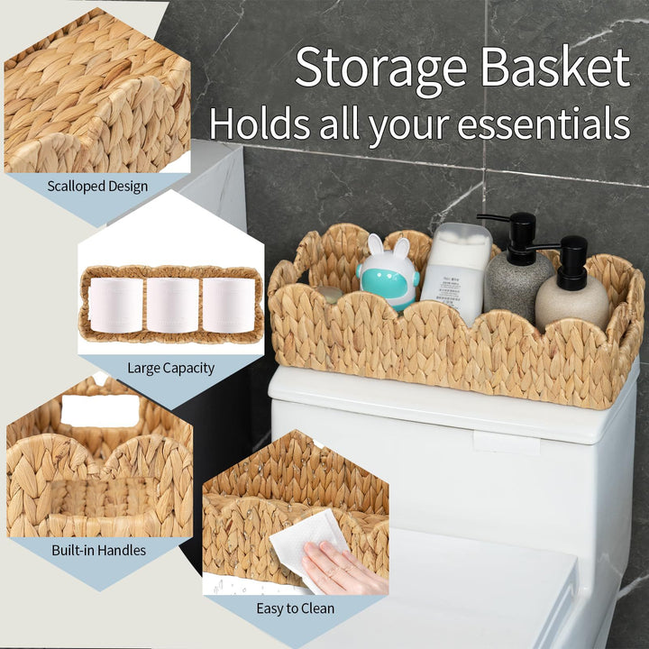 Decorative Scalloped Woven Storage Tray Stornfield