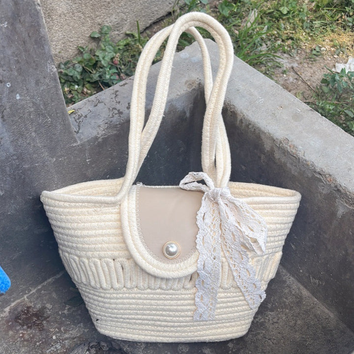 Women's Fashion Handbag with Colorful Cotton Weave Stornfield