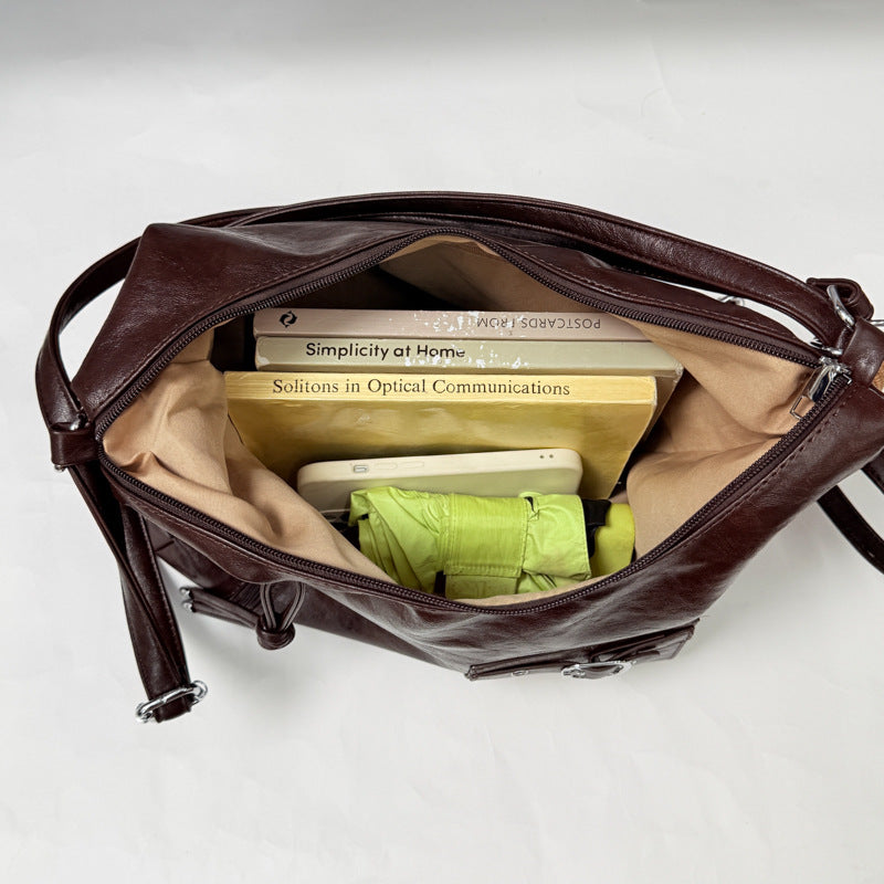 Vintage-Inspired Soft Leather Hobo Bag