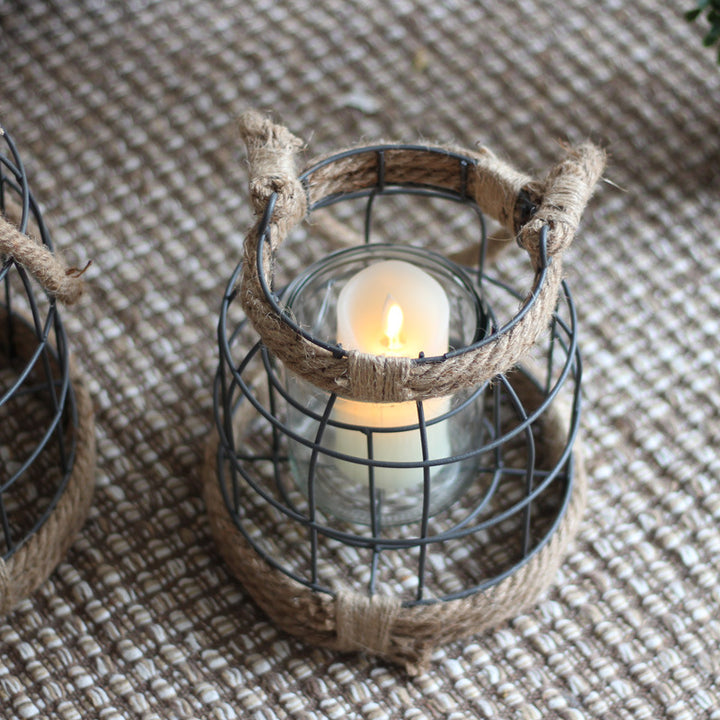 Decorative lantern made of metal and glass Stornfield