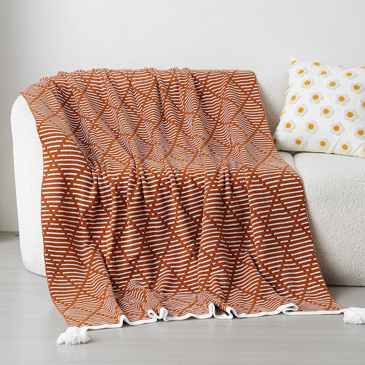 Women's knitted blanket with geometric pattern Stornfield