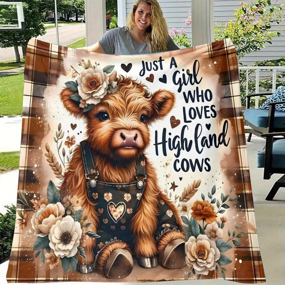 Soft Cartoon Dachshund-Themed Fleece Blanket