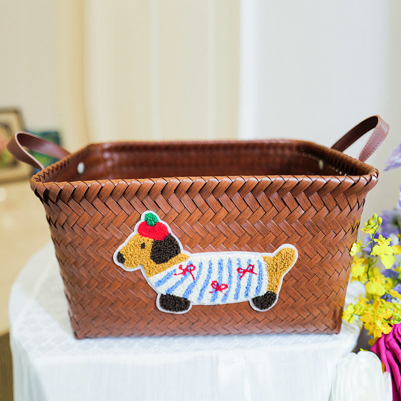 Playful storage basket with animal pattern Stornfield