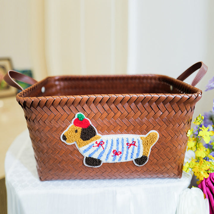 Playful storage basket with animal pattern Stornfield