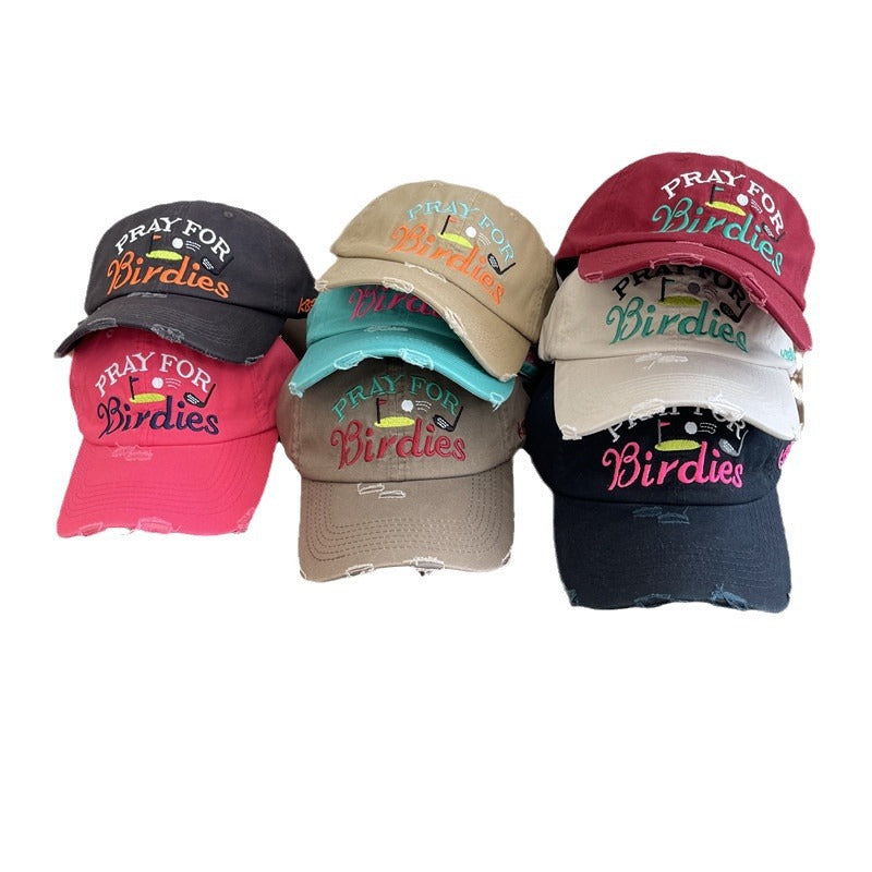 Women's Casual Distressed Embroidered Baseball Cap Stornfield