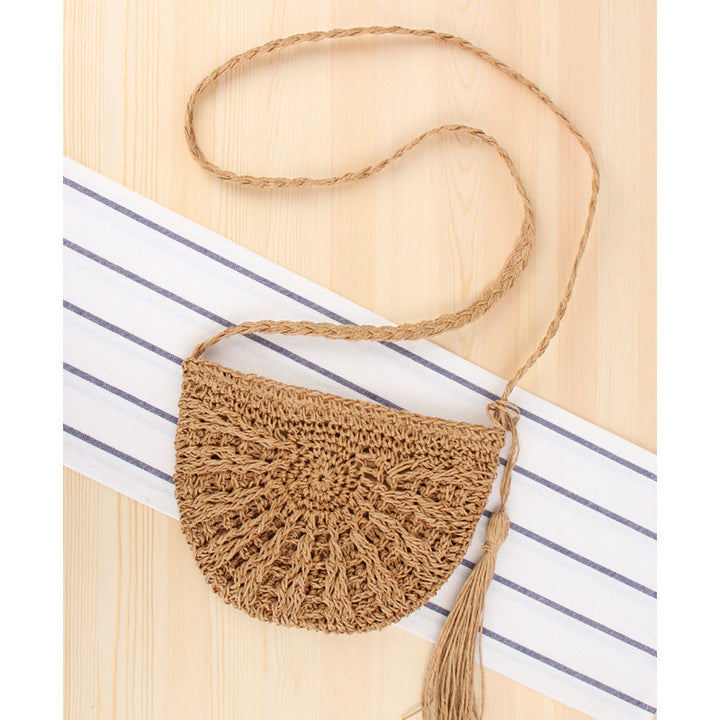 Macrame Crossbody Bag in Crescent Moon Design Stornfield