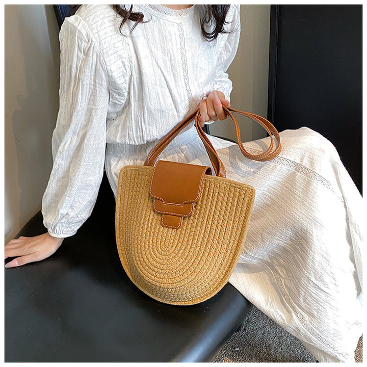 Fashionable and Handcrafted Basket Bag with Leather Accents Stornfield