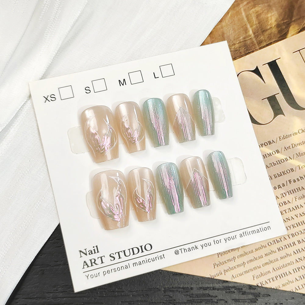 Elegant Artificial Nails with Shimmering Effect Stornfield