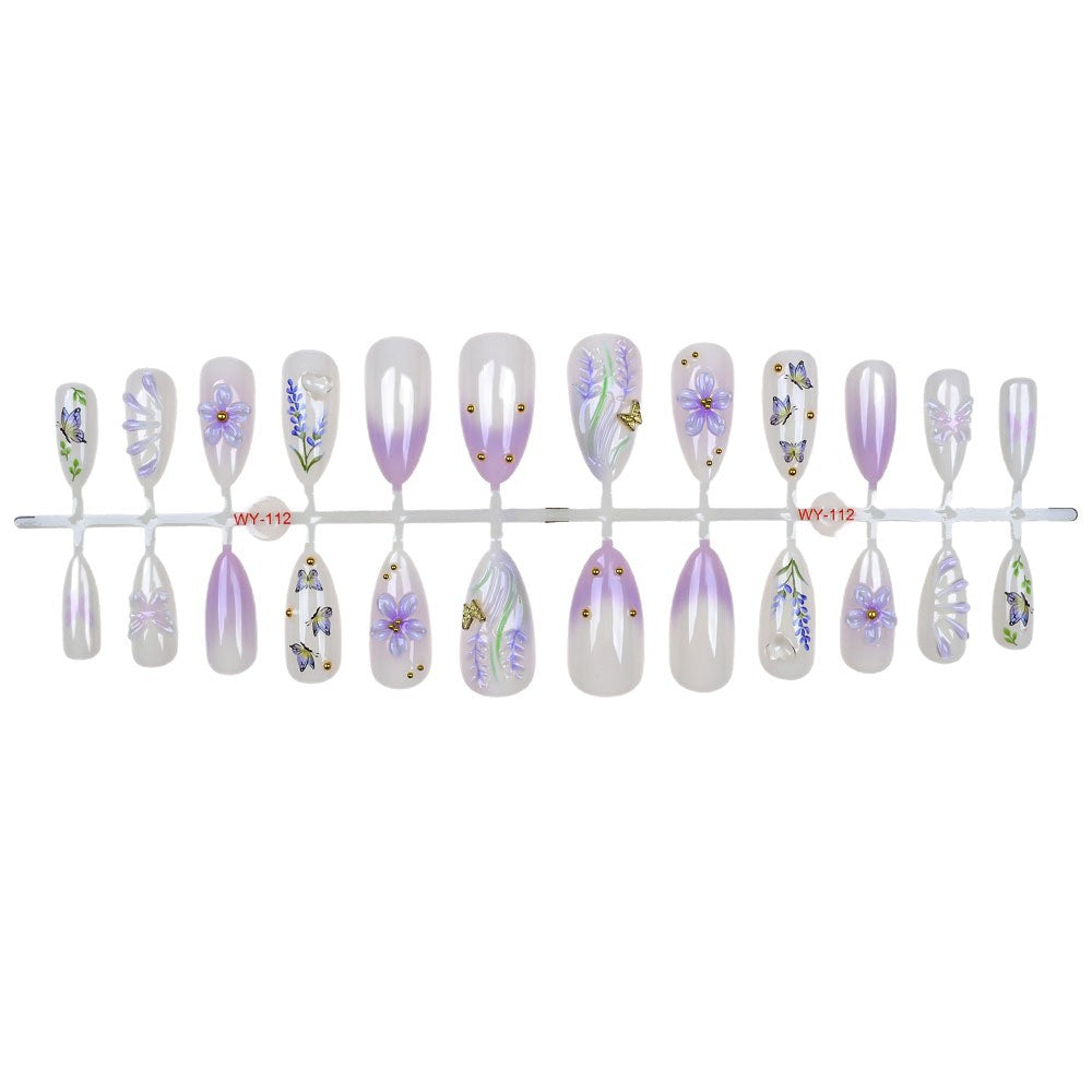 Elegant Floral Artwork Press-On Nails Stornfield
