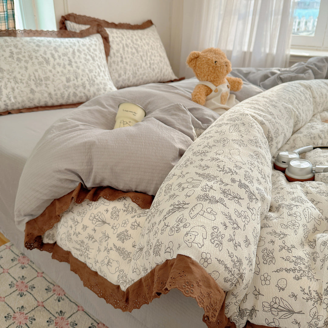 Vintage Floral Patterned Duvet Cover Set