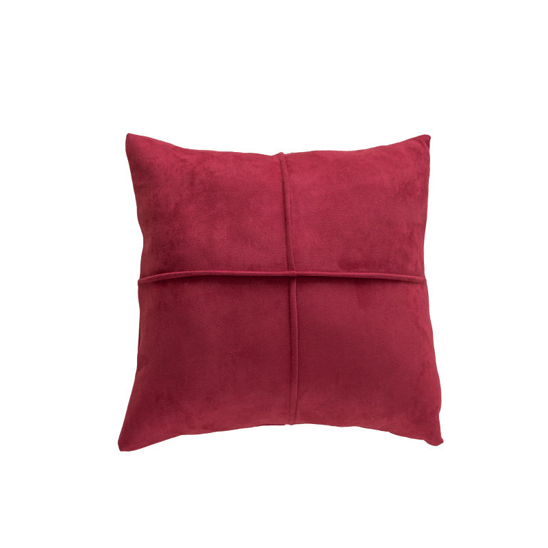 Plaid Woven Cotton-Linen Square Throw Pillow Cover with Hidden Zipper