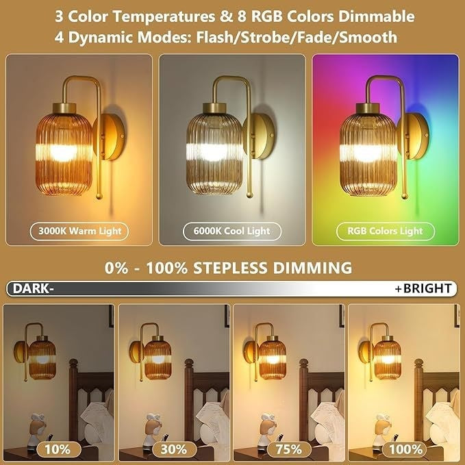 Contemporary Ribbed Glass Wall Light