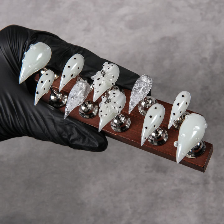 Artistic Stiletto Press-On Nail Set with Unique Designs