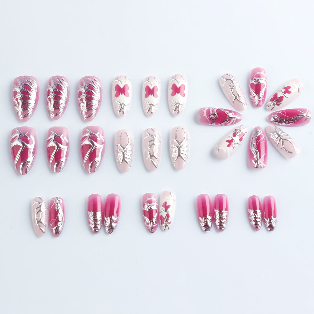 Artistic Butterfly-Themed Press-On Nails Stornfield