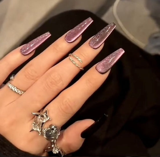 Glittery Long Stiletto Press-On Nail Set Stornfield