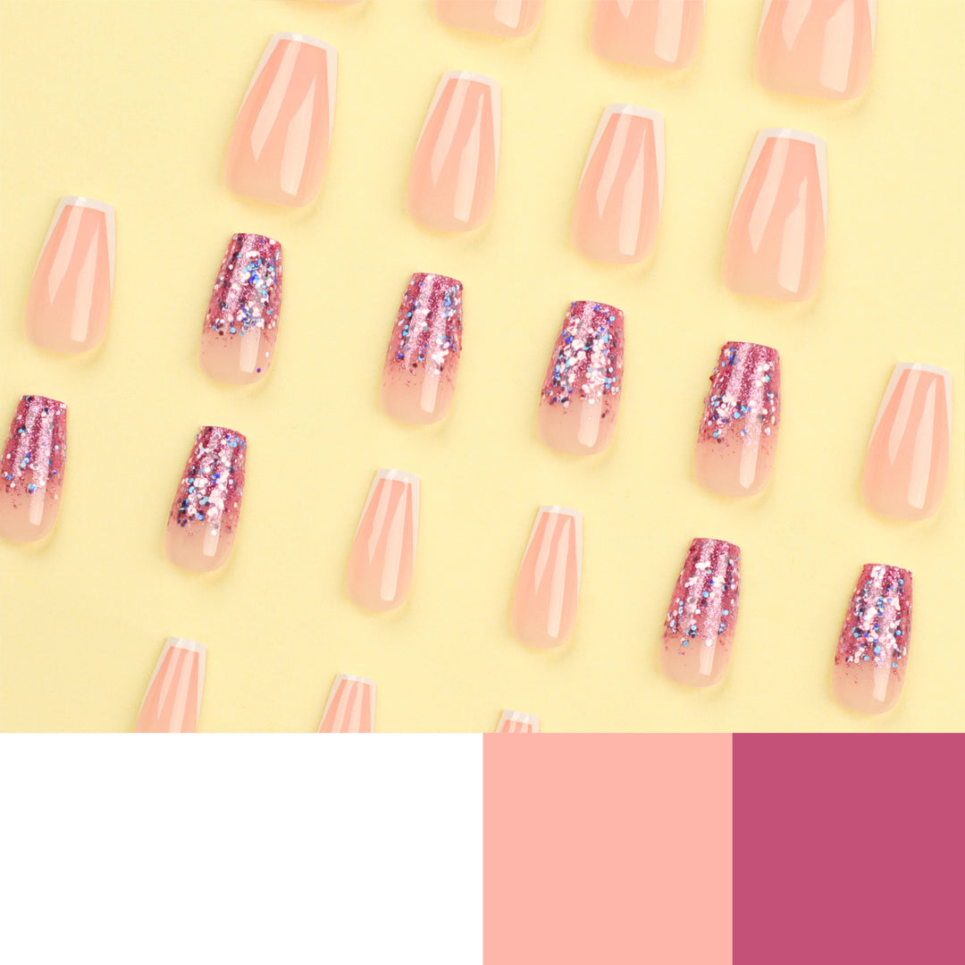 Glamorous glitter nails with elegant French tip design Stornfield