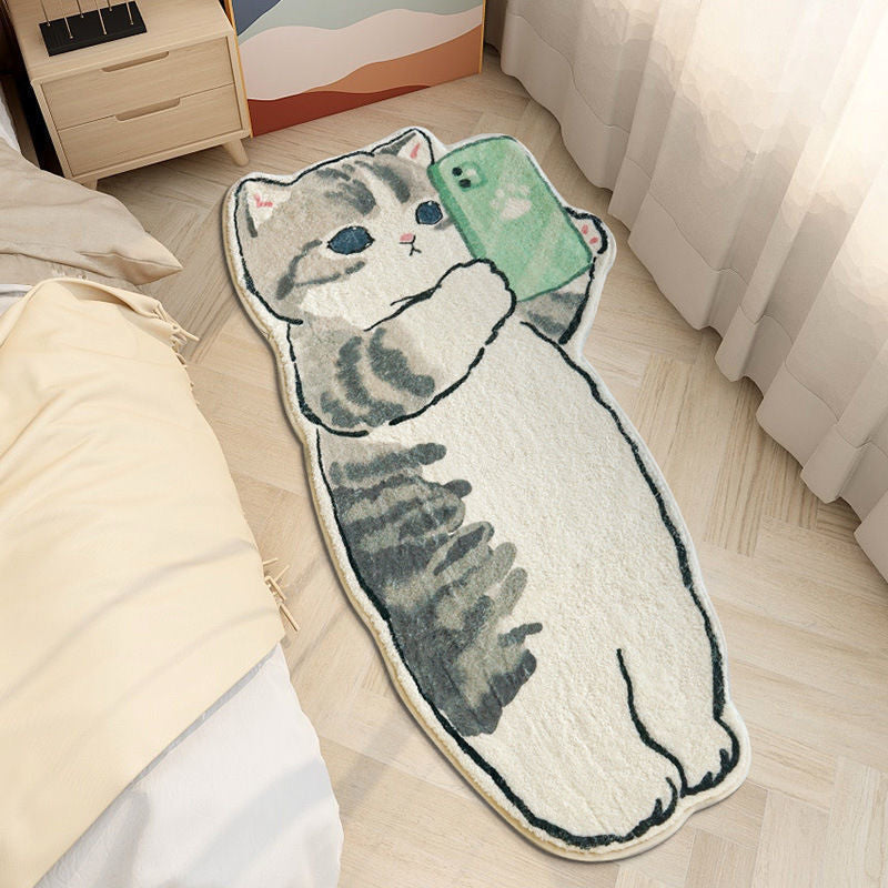 Cartoon Cat-Themed Area Rug