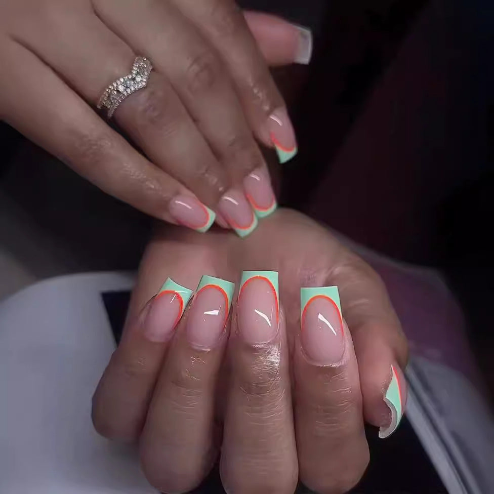 Creative nail extensions with geometric design Stornfield