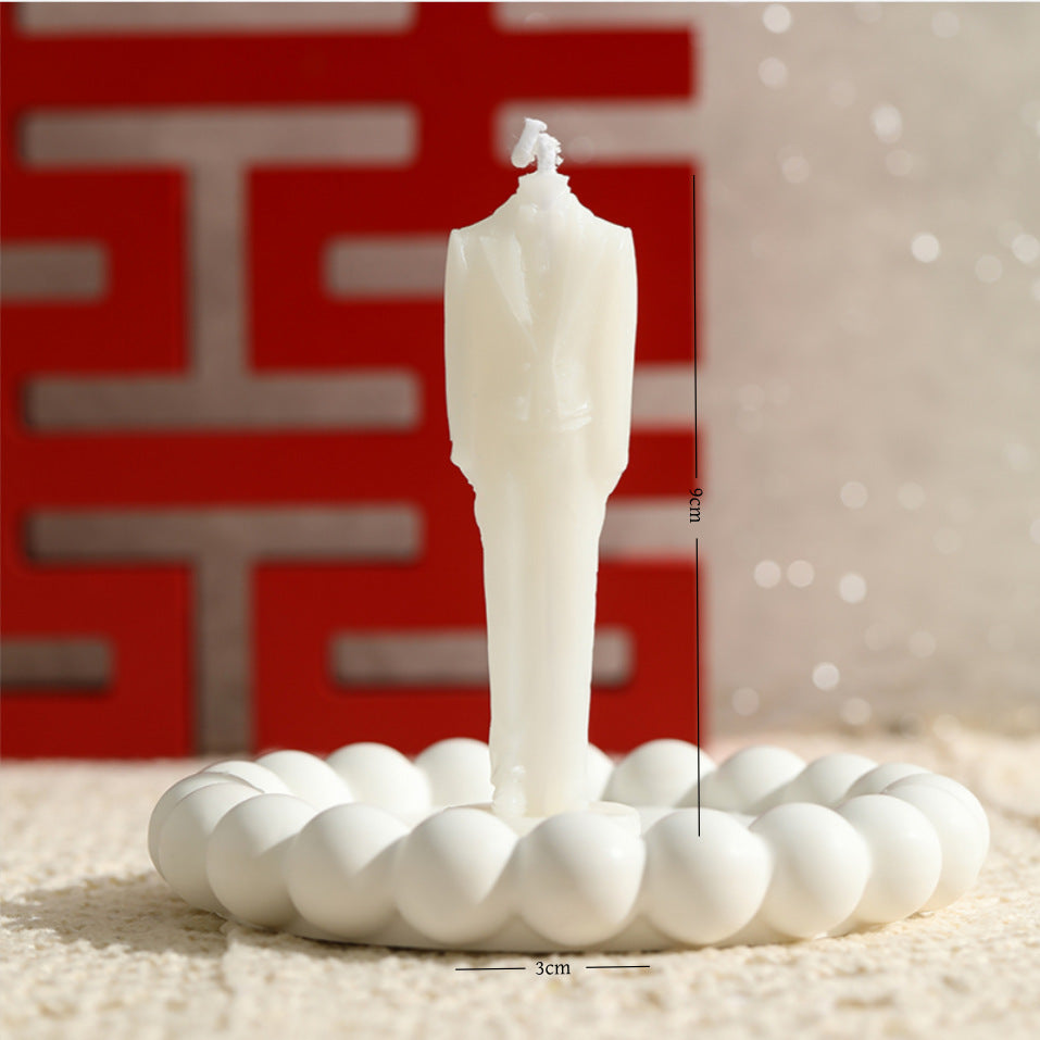 Sculptural Suit-Torso Decorative Soy Wax Candle Centerpiece