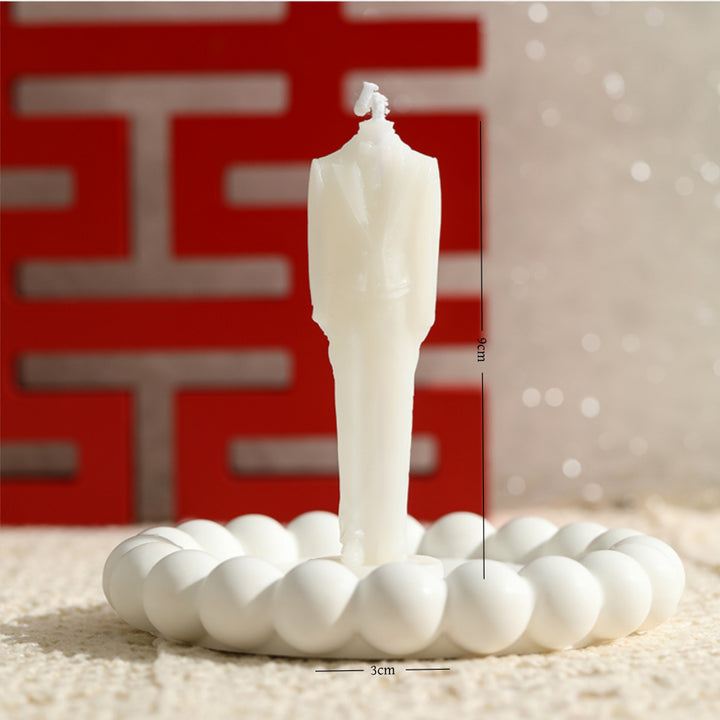 Sculptural Suit-Torso Decorative Soy Wax Candle Centerpiece