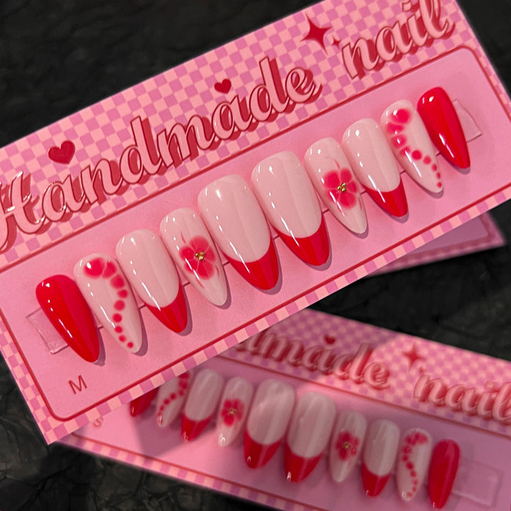 Artistic acrylic nails with floral design and trendy colors Stornfield