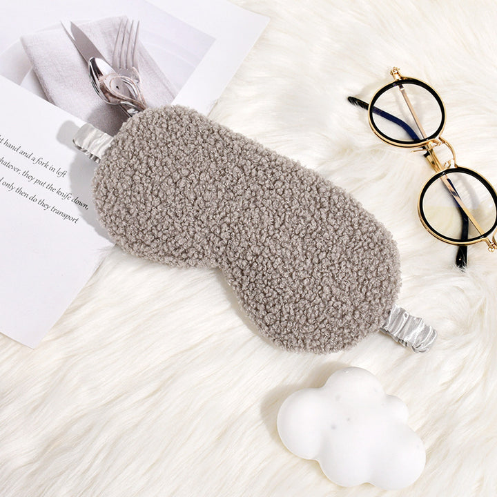 Women's cuddly thermo sleep mask made of teddy fleece with adjustable satin band Stornfield