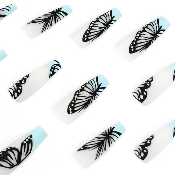 Artistic printed nails with butterfly design Stornfield