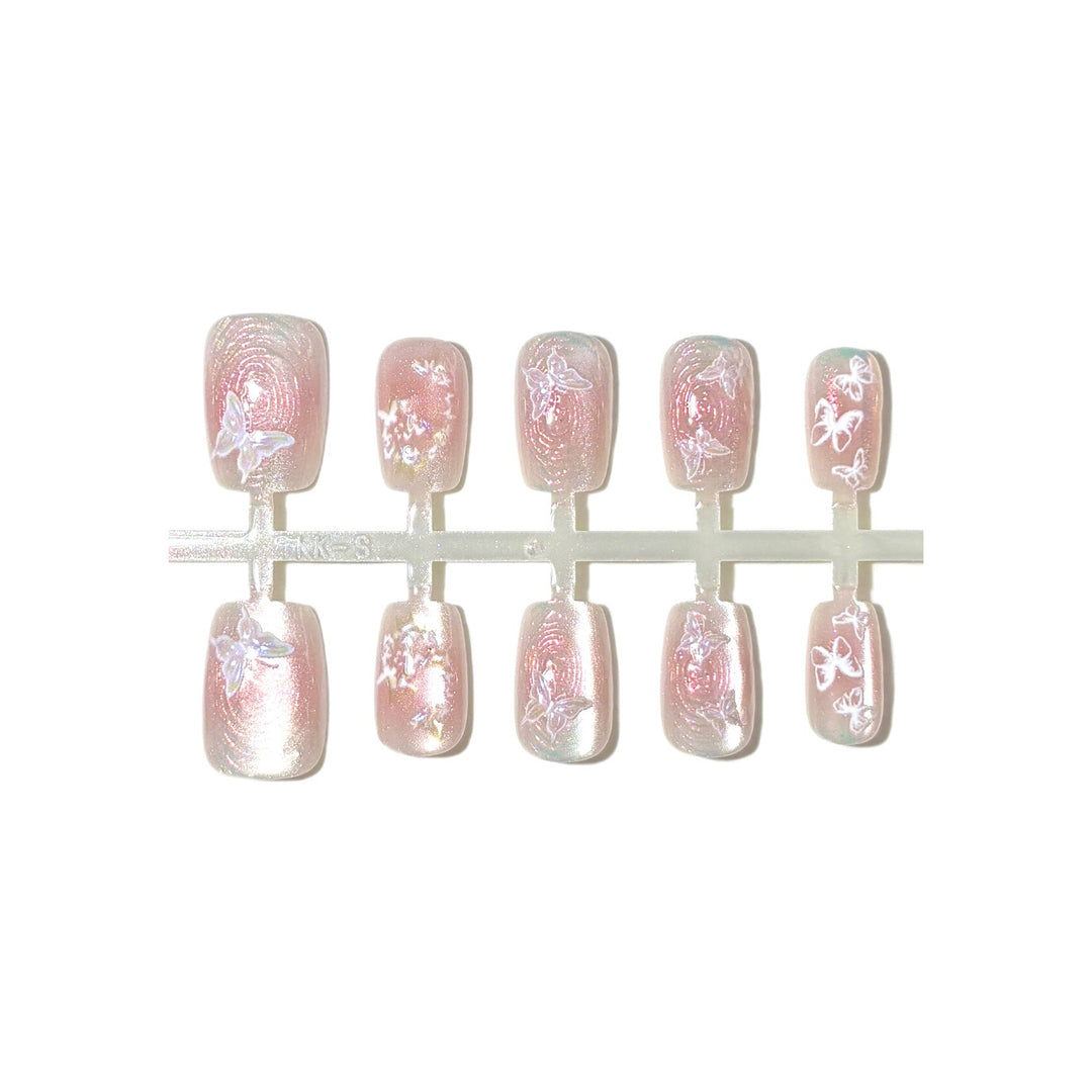 Decorative Butterfly-Embellished Press-On Nail Art Set