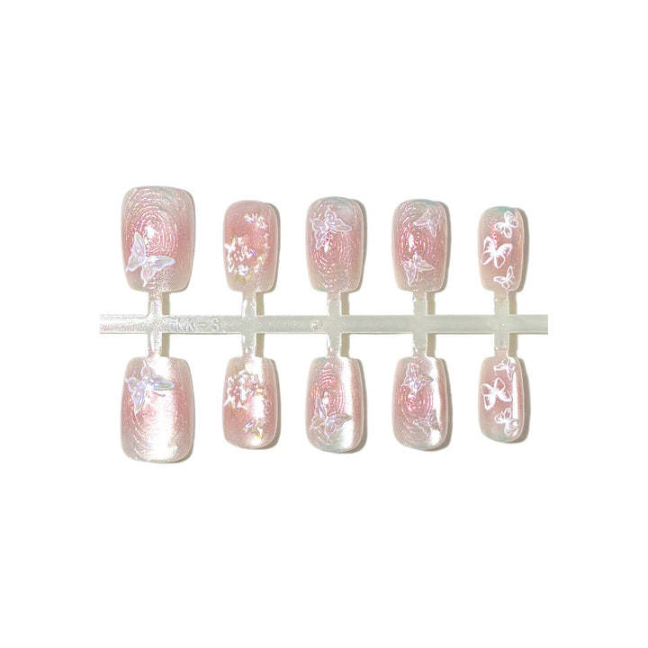 Decorative Butterfly-Embellished Press-On Nail Art Set