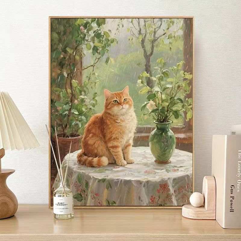 Cat-Themed Nature Wall Art Print Stornfield